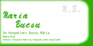 maria bucsu business card